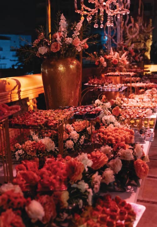 Luxury finger food buffet at Helmy and Reem wedding at Baron Empain Palace