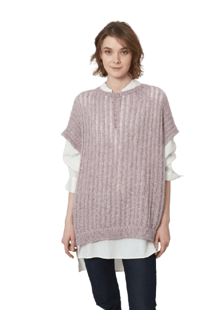 Maglione donna lungo, manica corta, fatto a mano con filato Adriafil Parigi e ferri Maglione donna lungo, manica corta, fatto a mano con filato Adriafil Parigi e ferri