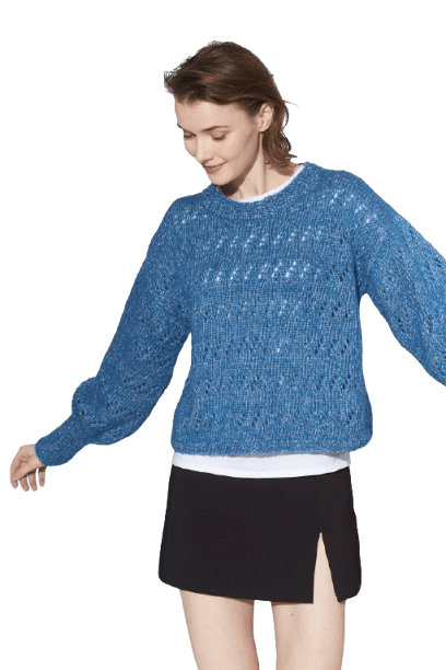 Maglione donna fatto a mano con filato Adriafil Parigi e ferri Maglione donna fatto a mano con filato Adriafil Parigi e ferri