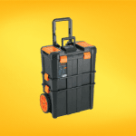 Contenedor portátil diseñado para organizar y transportar herramientas de manera segura y eficiente.