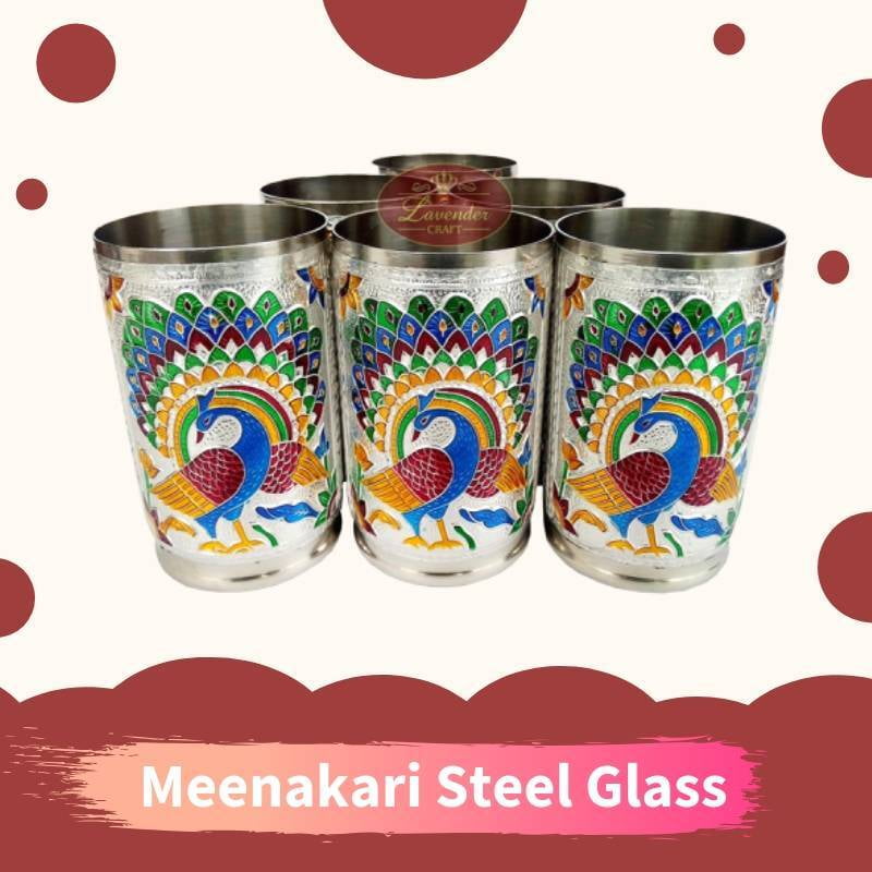 Meenakari Steel Glass Meenakari Steel Glass