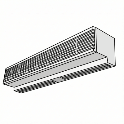 buzz lite, Mitzwah, Euronics air curtain for shop, restaurant, office entrances.