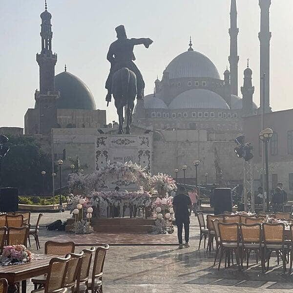 View from Military Museum courtyad, preparation for event catered by LOriental on 29 Sept 2023