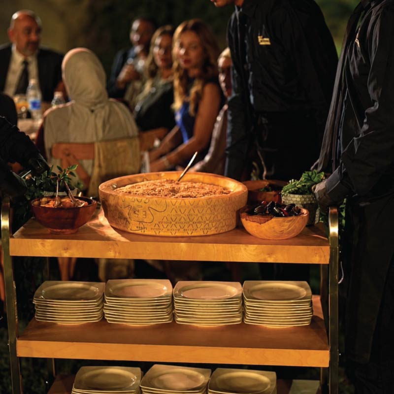 LOriental mobile food cart bringing guest-facing tableside catering and interactive service into an event in Egypt LOriental mobile food cart bringing guest-facing tableside catering and interactive service into an event in Egypt