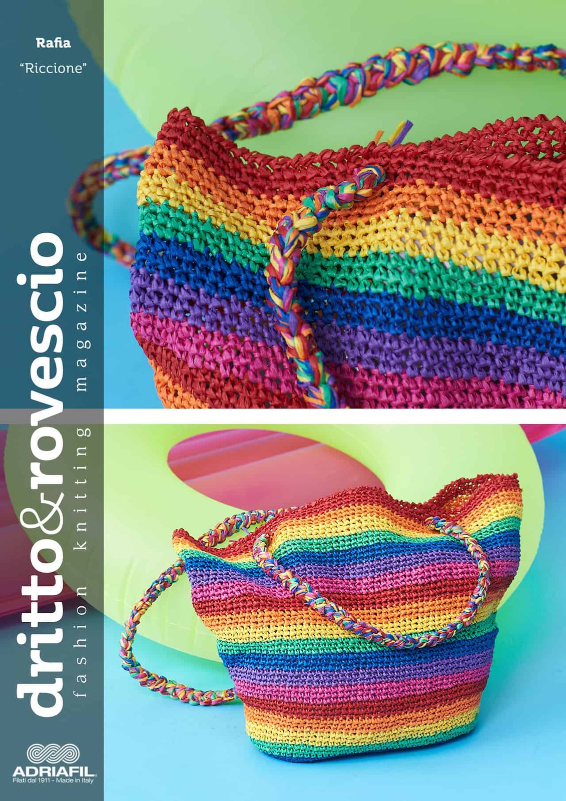 Borsa donna in rafia fatta a mano con filato Adriafil e uncinetto Borsa donna in rafia fatta a mano con filato Adriafil e uncinetto