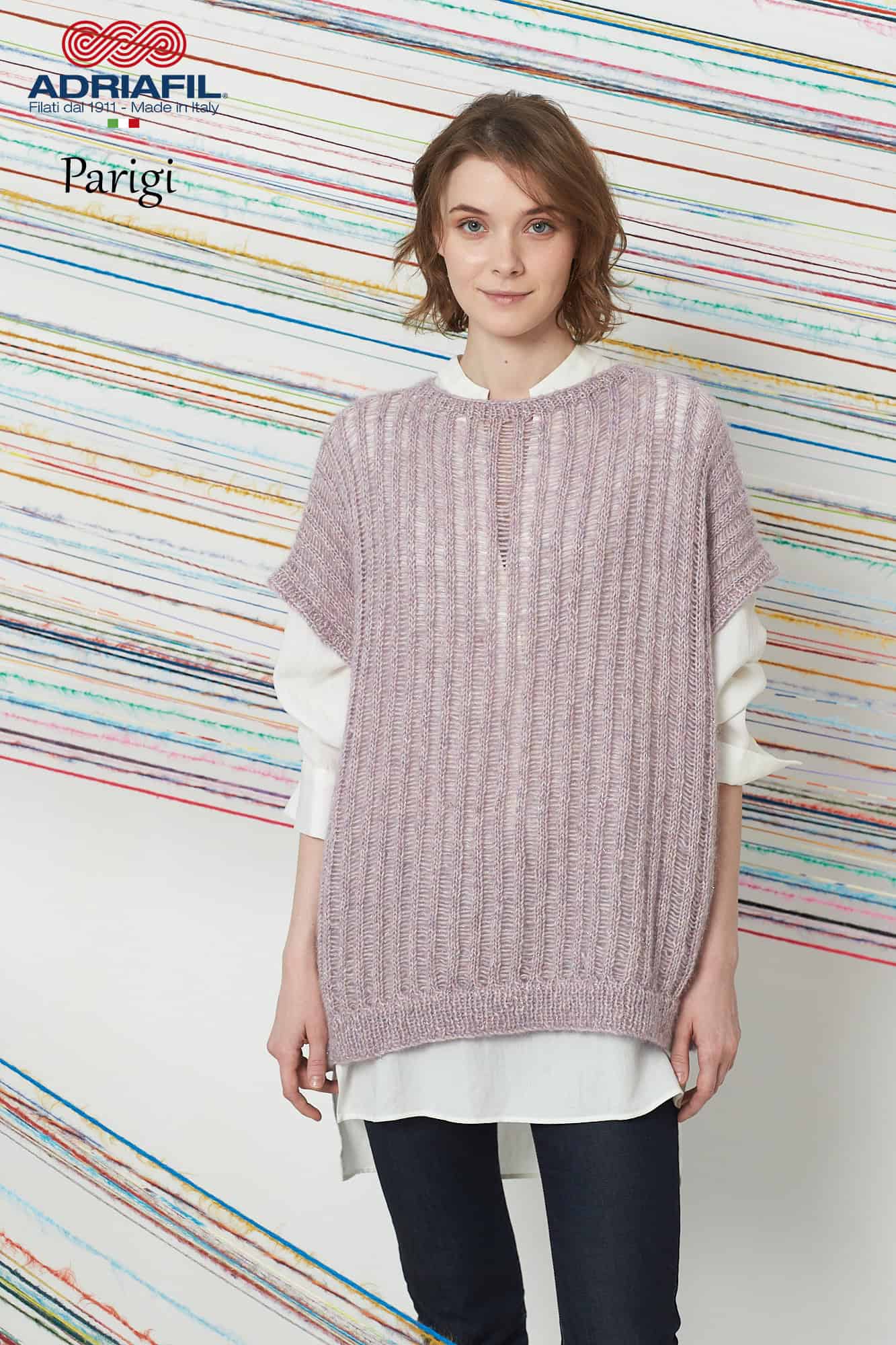 Pull fatto a mano con ferri e filato Adriafil Parigi Pull fatto a mano con ferri e filato Adriafil Parigi