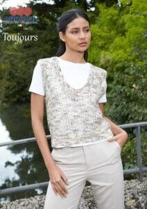 Maglia donna scollata, senza maniche, realizzata a mano con filato Adriafil Toujours Maglia donna scollata, senza maniche, realizzata a mano con filato Adriafil Toujours