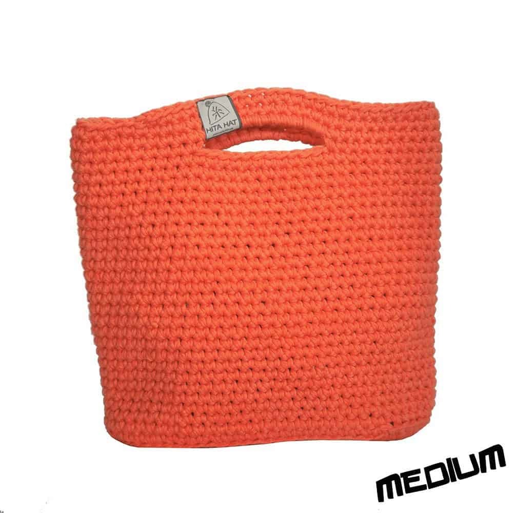 Borsa mis. Medium fatta a mano con filato Navy