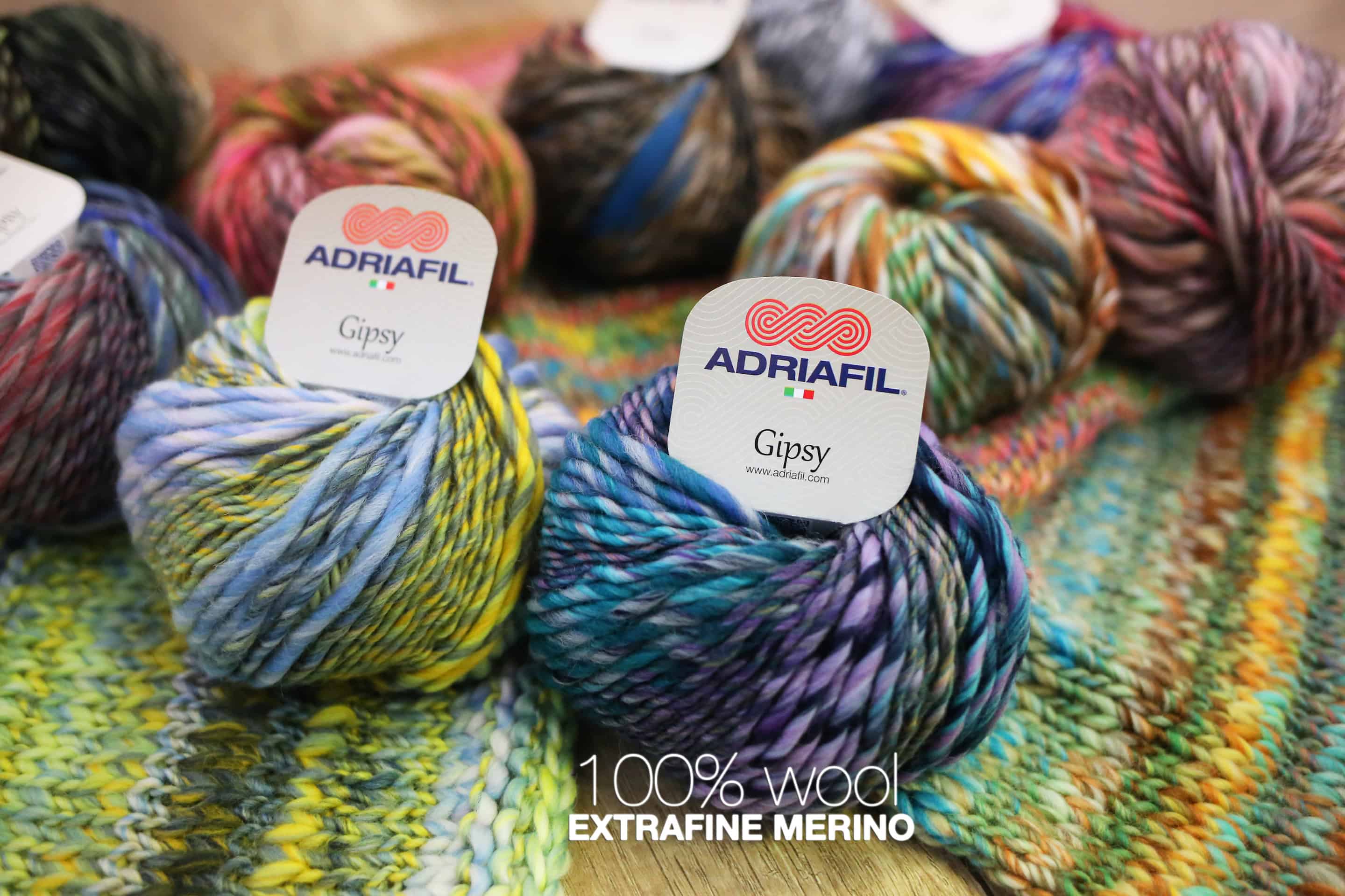 Gomitoli di filato Gipsy di Adriafil in tutti i colori attualmente disponibili. Gomitoli di filato Gipsy di Adriafil in tutti i colori attualmente disponibili.