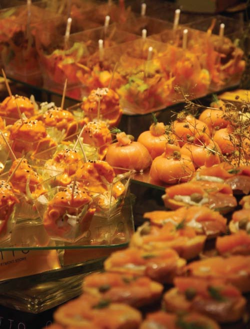 Luxury canape buffet display at Otto department store opening in City Stars mall Luxury canape buffet display at Otto department store opening in City Stars mall