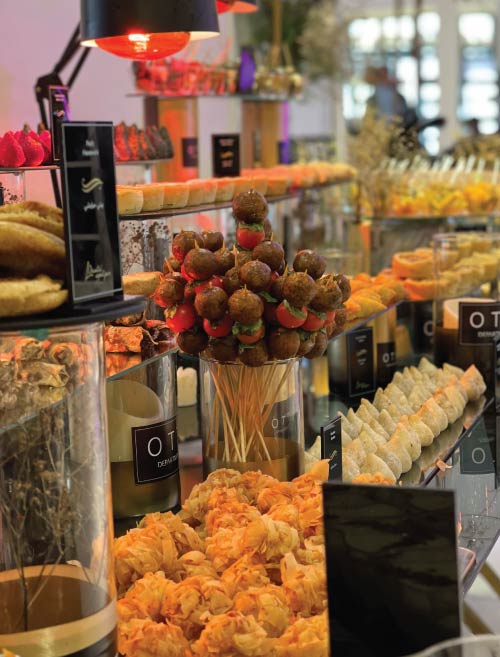 Finger food luxury buffet display at Otto store launch in City Stars