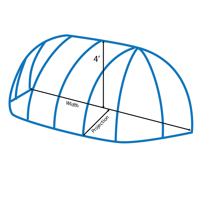 003-The Long Dome (Globe) awning canopy — crafted in durable fabric by MG Sign, a leading signage company in New York and New Jersey