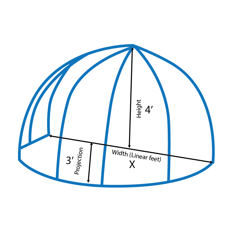 004 Dome (Globe) awning canopy — crafted in premium fabric by MG Sign, a leading signage company in New York and New Jersey