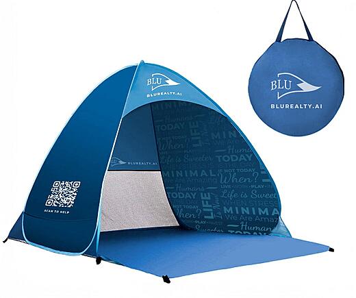 Dark Blue Beach Plegable Tent