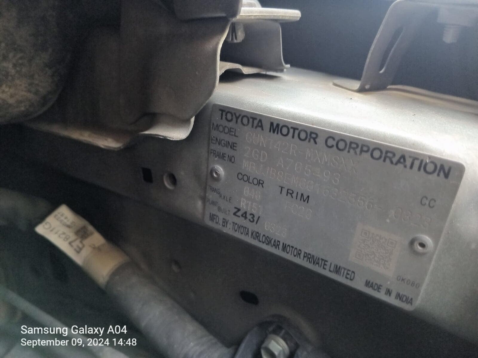 Crysta 3600 Inside bonnet