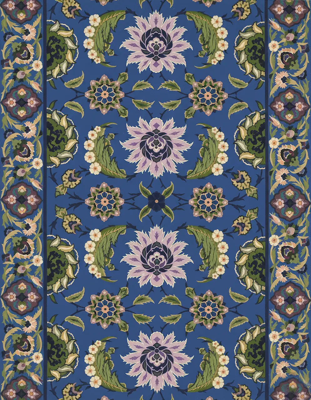 EH-FLO-0008-Cobalt Blue & Beige & Sage