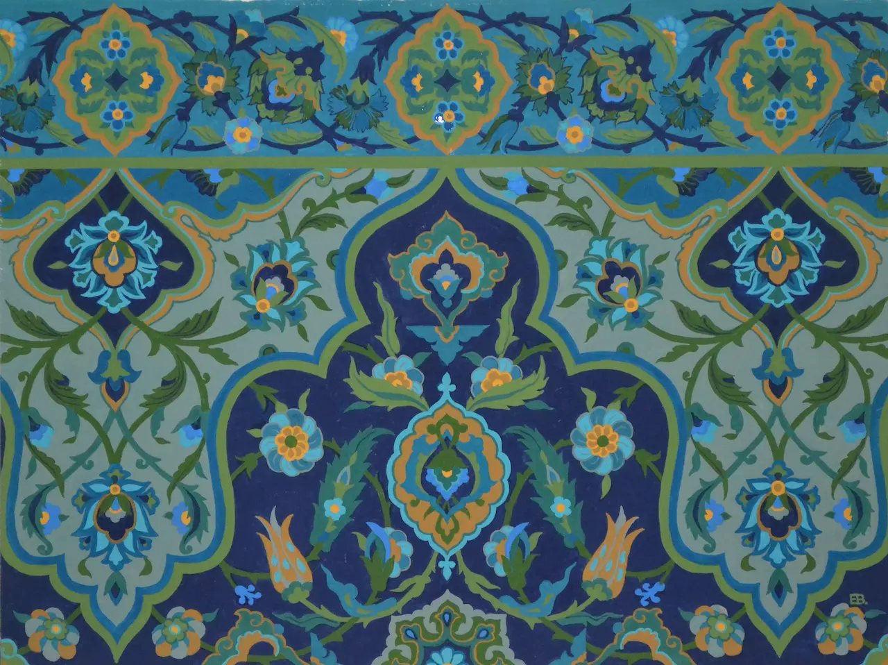 EH-FLO-0021-Navy & Forest Green & Teal