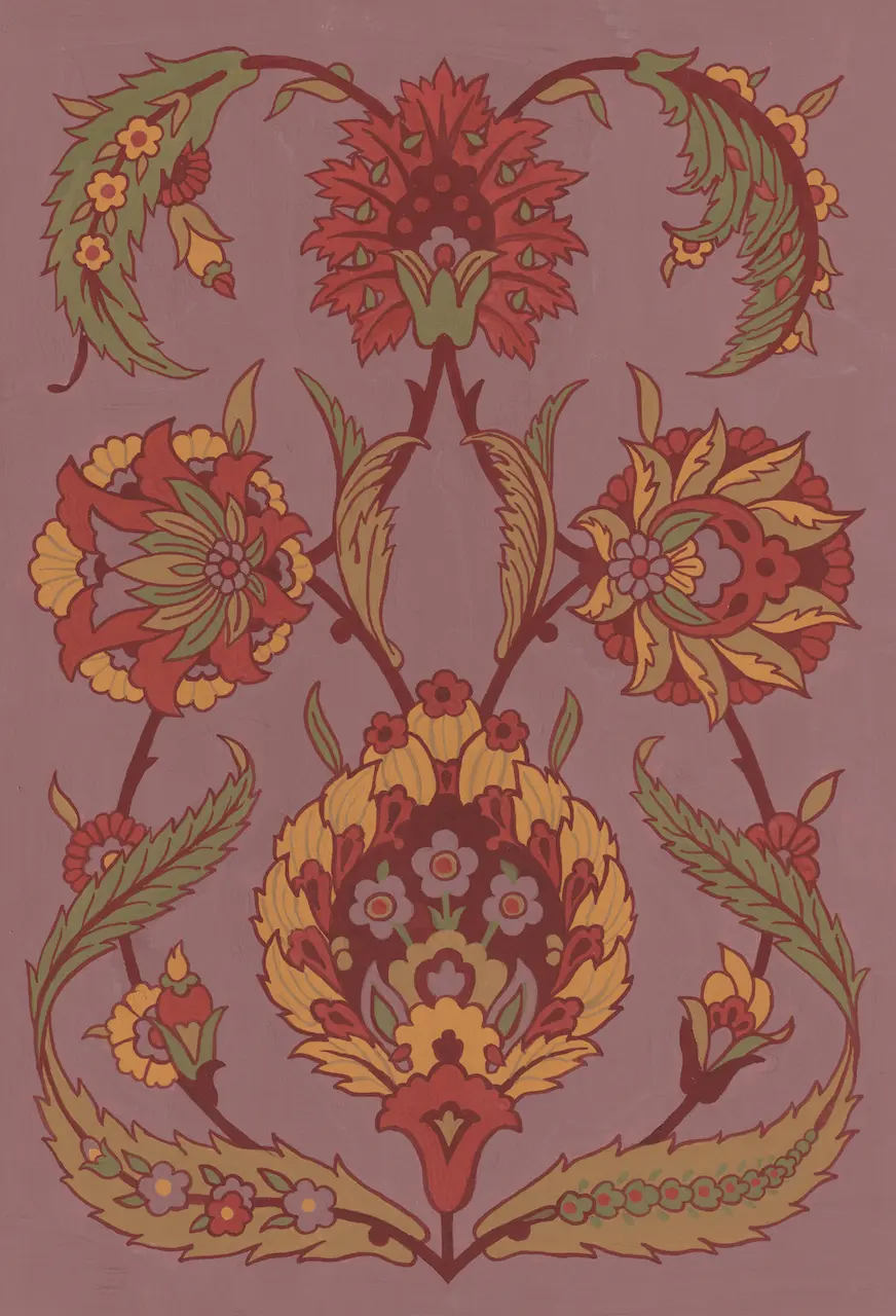 EH-FLO-0040-Olive & Brown & Rust
