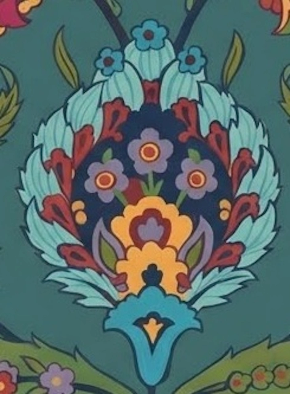EH-FLO-0077-Teal & Sky Blue & Brown