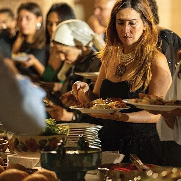 Guests at buffet at Police Museum event - Sept 2025