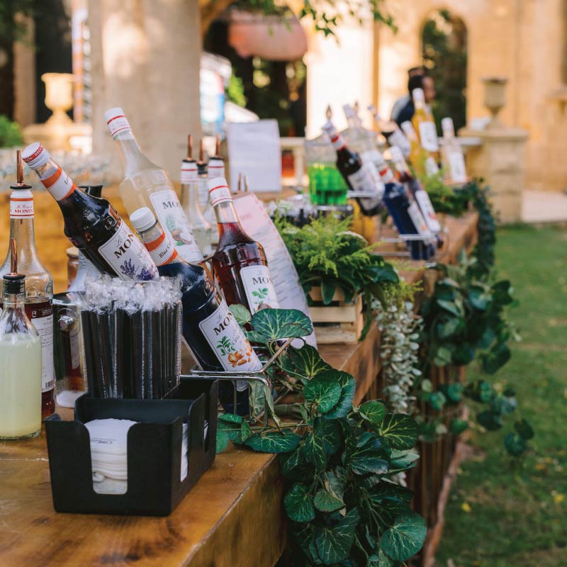 LOriental bar at a private home garden