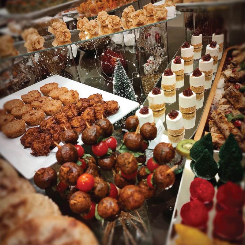 Intimate Christmas finger food buffet at private home