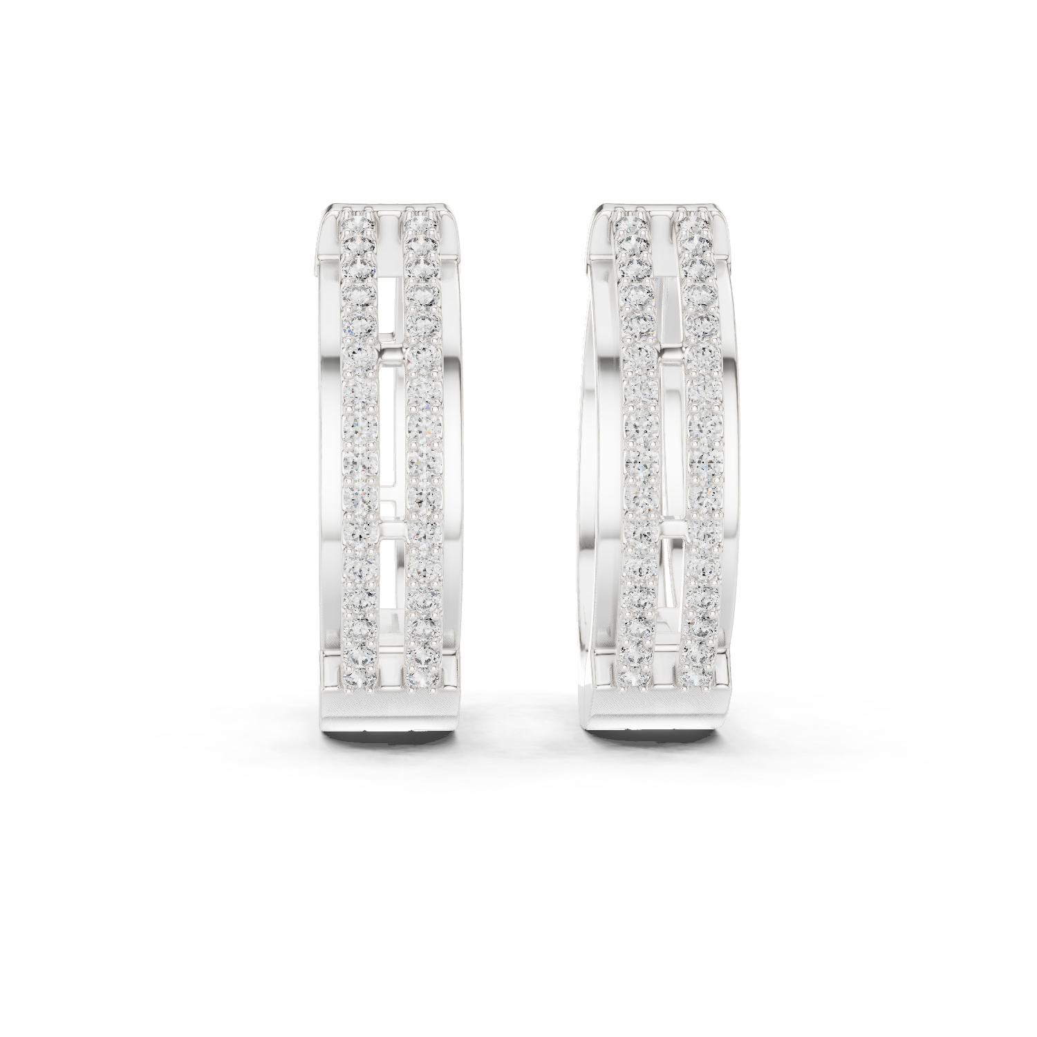 Multi strand pave hoops