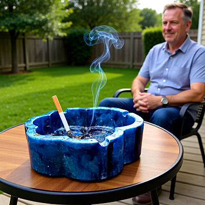 Blue Pawprint Resin Ashtray