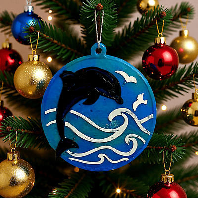 Ocean Series Resin Tree Ornament - Dolphin