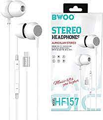Écouteurs Stéréo Avec Fils Usb C Et Microphone Bwoo BO-HF157 Blancs