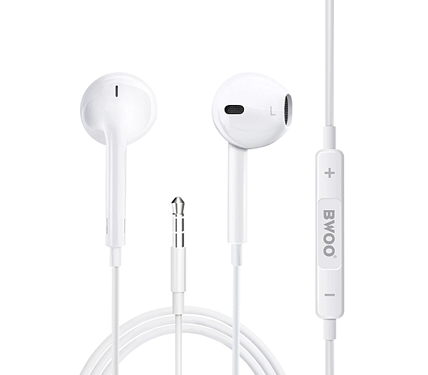 Écouteurs Stéréo Avec Fils Et Microphone Bwoo BO-HF05 Blancs