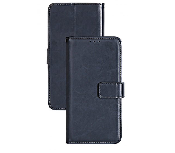 Étui Apple iPhone 12 Pro Max Bleu Marine - Portefeuille Cuir PU