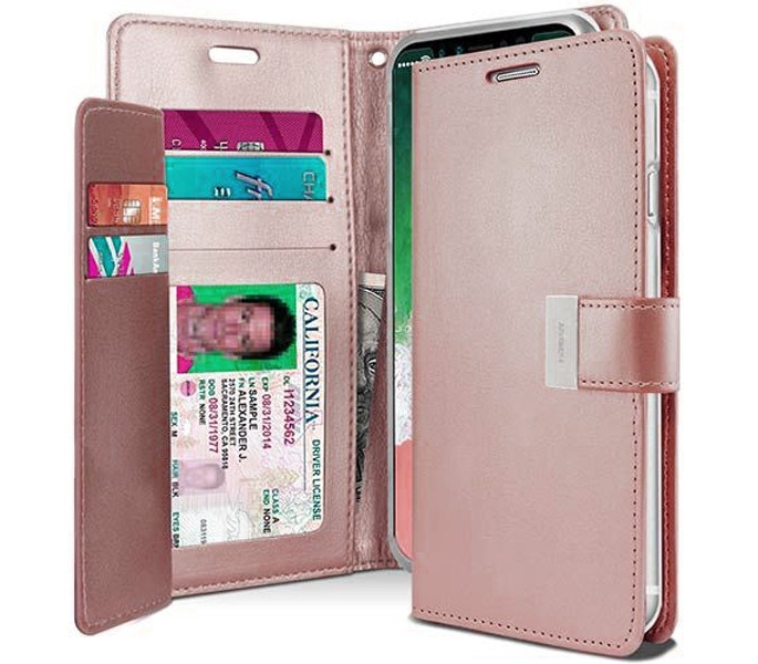 Étui Apple iPhone 12 Pro Max Portefeuille Rose Gold en Cuir PU