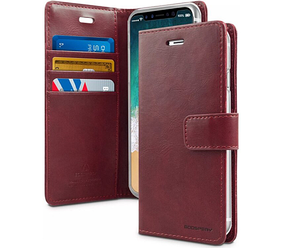 Étui Apple iPhone 12 Mini Portefeuille Vin en Cuir PU