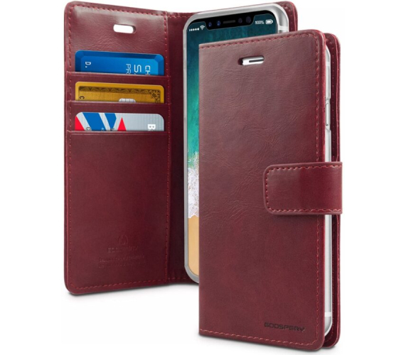 Étui Apple iPhone 12 Mini Portefeuille Vin  en Cuir PU