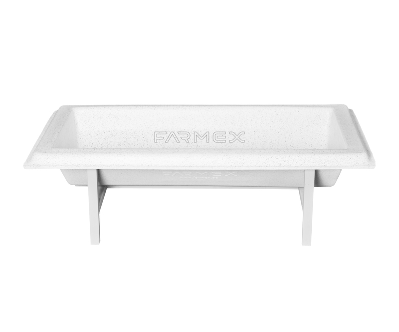 Farmex Feeder Trough 110L 40cm Linear made from food-grade HDPE for sheep and goats front