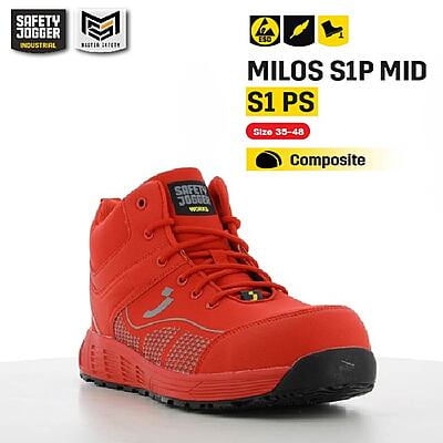 รองเท้าเซฟตี้ Safety Jogger  รุ่น MILOS รองเท้านิรภัย รองเท้าหัวเหล็ก รองเท้าหุ้มส้น รองเท้ากันลื่น