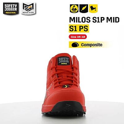 รองเท้าเซฟตี้ Safety Jogger  รุ่น MILOS รองเท้านิรภัย รองเท้าหัวเหล็ก รองเท้าหุ้มส้น รองเท้ากันลื่น