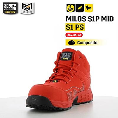 รองเท้าเซฟตี้ Safety Jogger  รุ่น MILOS รองเท้านิรภัย รองเท้าหัวเหล็ก รองเท้าหุ้มส้น รองเท้ากันลื่น
