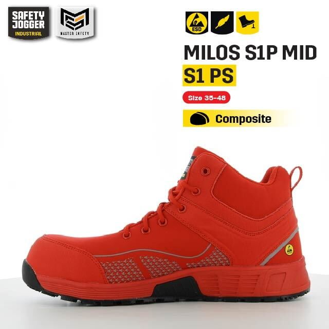 รองเท้าเซฟตี้ Safety Jogger  รุ่น MILOS รองเท้านิรภัย รองเท้าหัวเหล็ก รองเท้าหุ้มส้น รองเท้ากันลื่น
