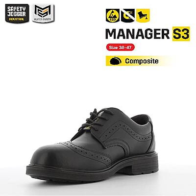 รองเท้าคัทชูเซฟตี้ Safety Jogger  รุ่น MANAGER รองเท้าหนัง รองเท้าหนังผู้ชาย