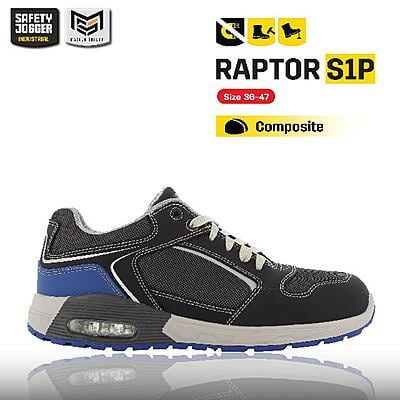 รองเท้าเซฟตี้ Safety Jogger รุ่น  RAPTOR รองเท้านิรภัย รองเท้าหัวเหล็ก รองเท้าผ้าใบเซฟตี้