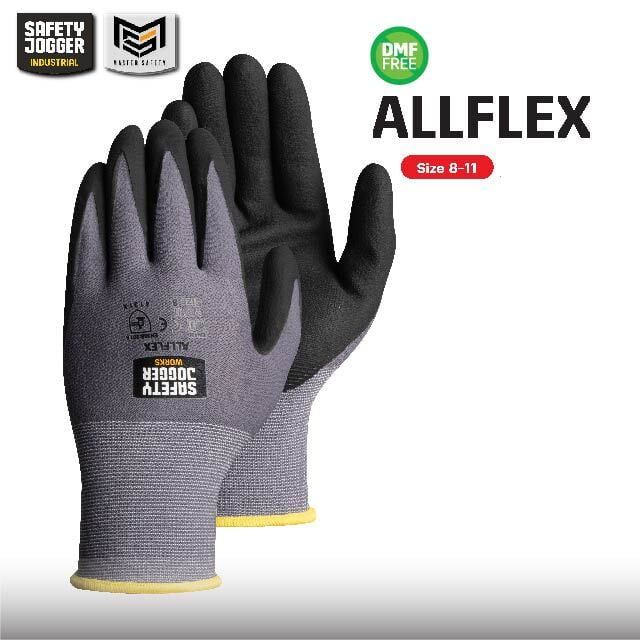 ถุงมือเซฟตี้ Safety Jogger รุ่น ALLFLEX ถุงมือ ถุงมือช่าง ถุงมือทำงาน ถุงมือนิรภัย ถุงมือเคลือบพียู
