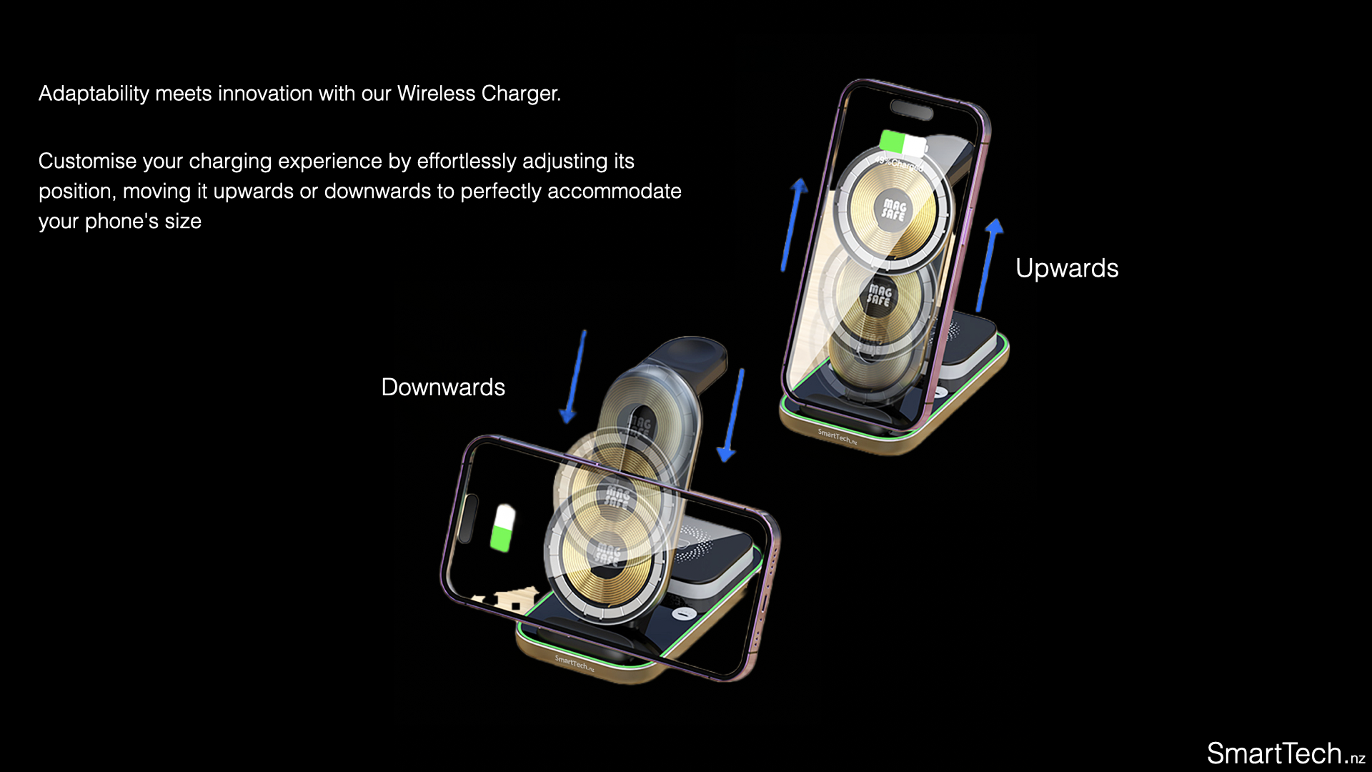 4in1 Adjustable wireless charger for iPhone 12,13,14/Pro/mini/Promax, AirPods Pro, Apple Watch with Light