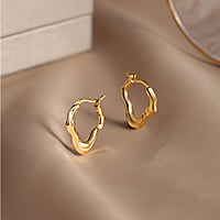 18k Gold-Plated Ripple Hooped Earrings