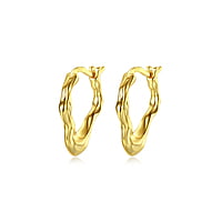 18k Gold-Plated Ripple Hooped Earrings