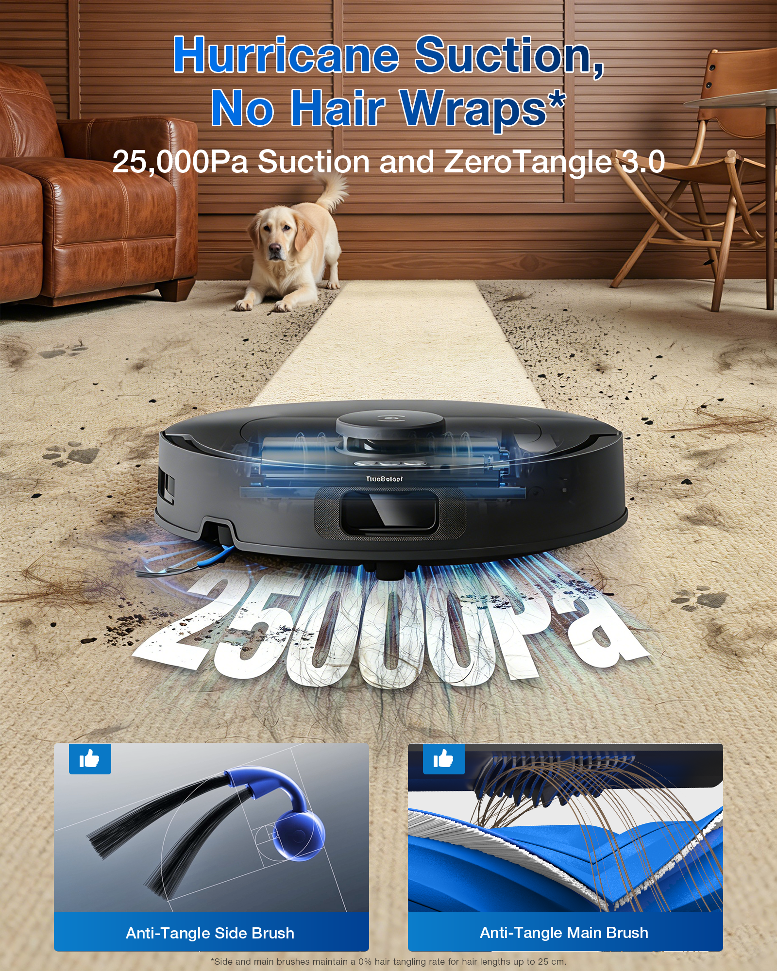 ECOVACS DEEBOT T30C Prime OMNI Smart Robot Vacuum 25,000Pa ZeroTangle OMNI White