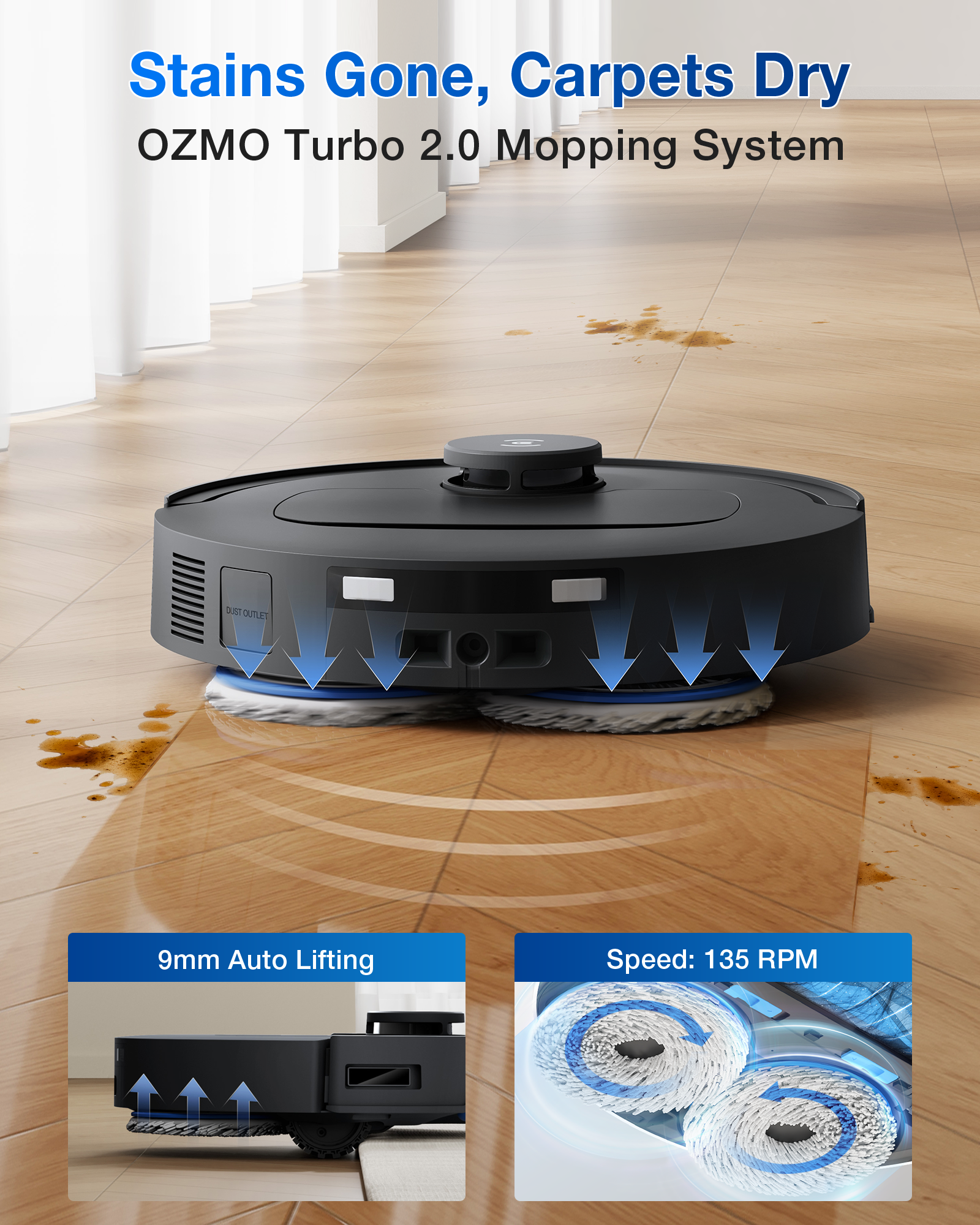 ECOVACS DEEBOT T30C Prime OMNI Smart Robot Vacuum 25,000Pa ZeroTangle OMNI White