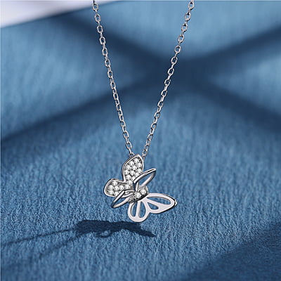 Zirconia Butterfly Necklace