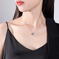 Enchanted Blue Crystal Butterfly Necklace